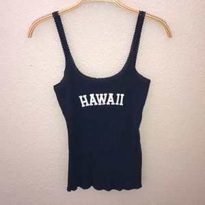 Navy blue Hawaii tank